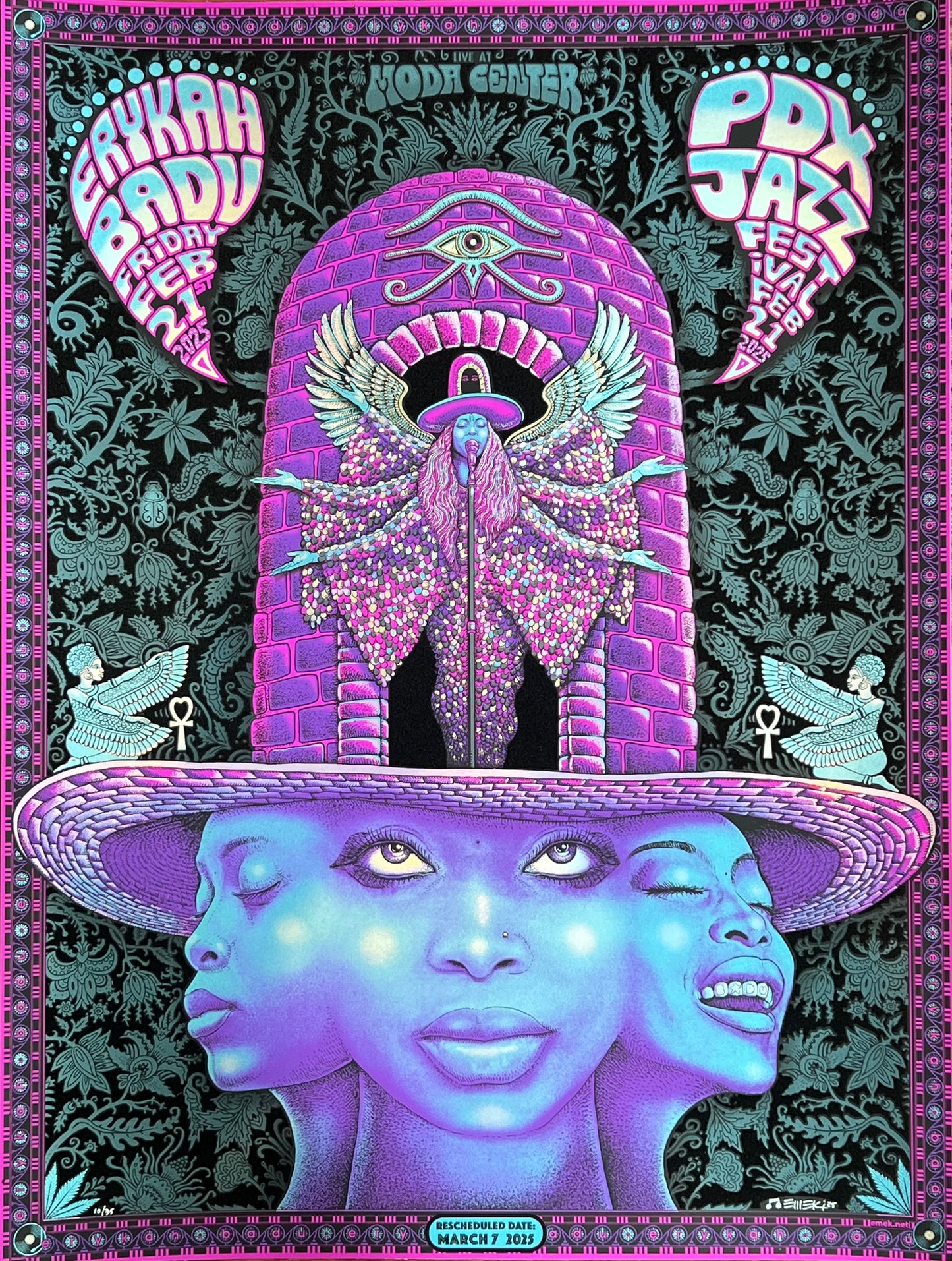 Erykah Badu PDX Jazz Festival Poster - On Black Velvet Foil