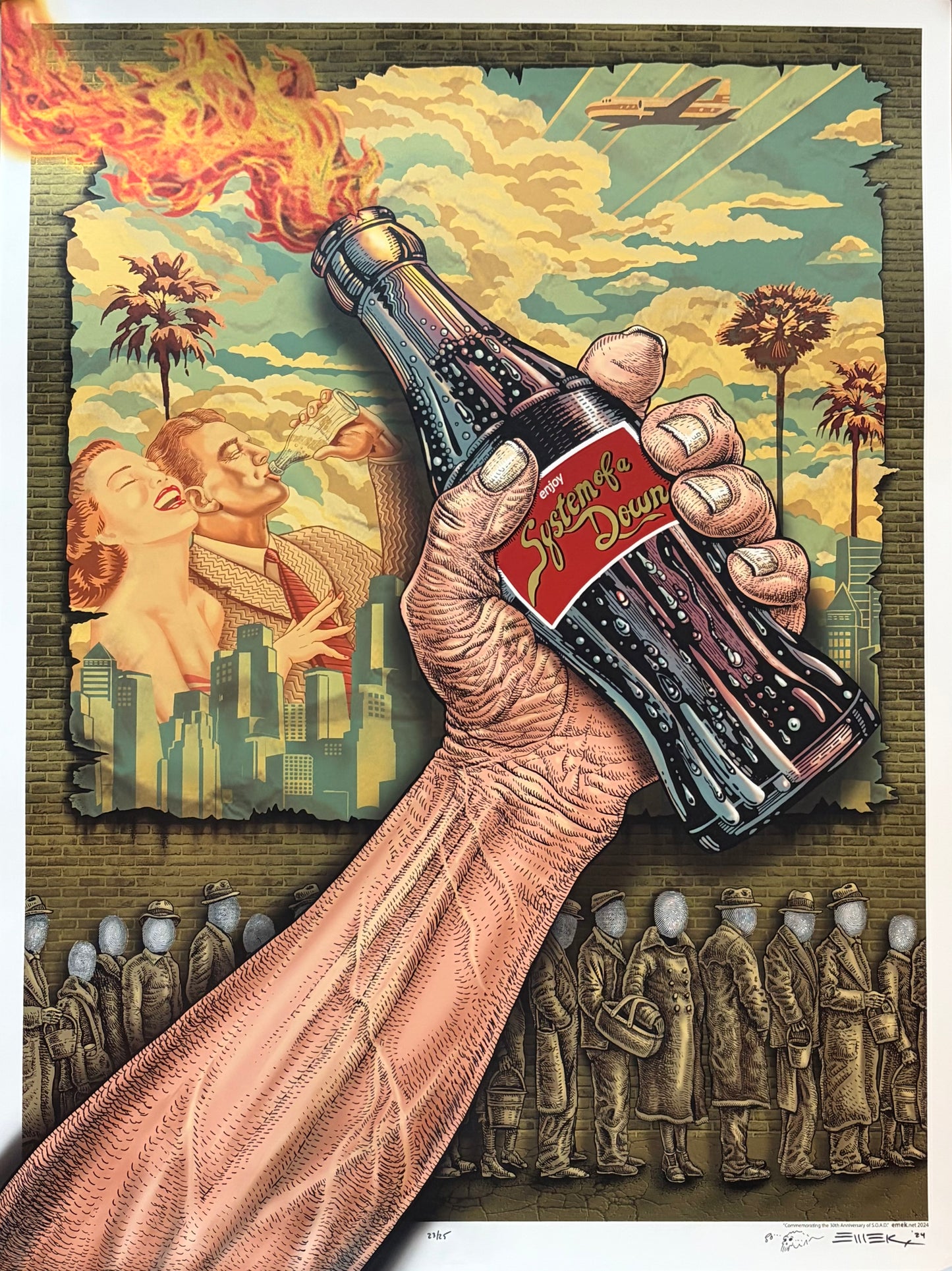 System of a Down 30th Anniversary Poster - Gold Foil