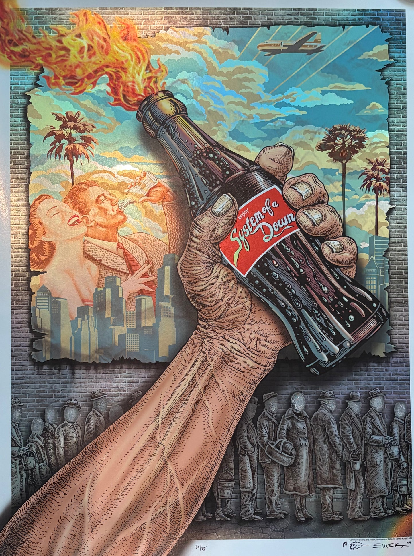 System of a Down 30th Anniversary Poster - Blue Sky Foil