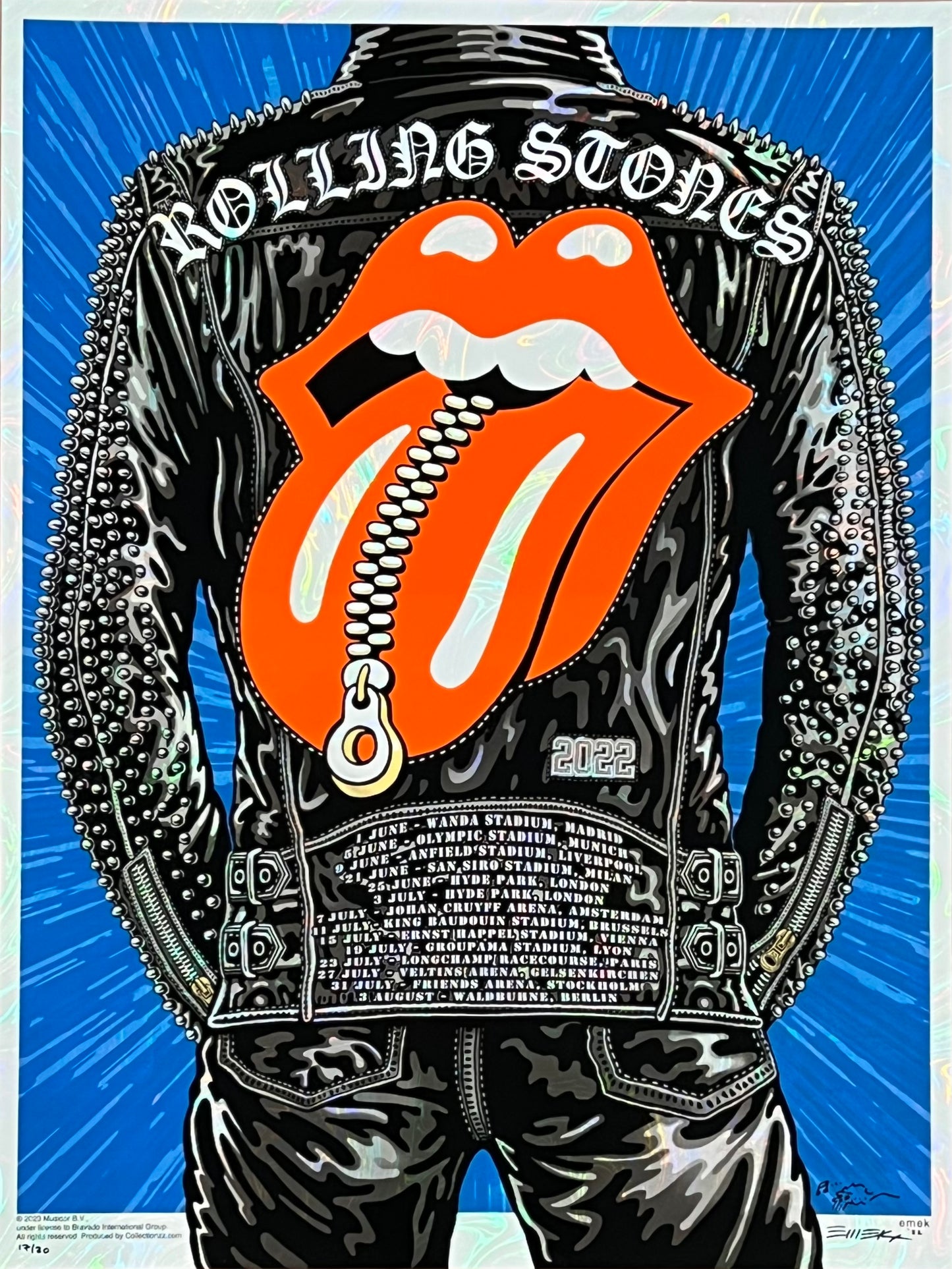 Rolling Stones Sixty Tour Poster - Blue Swirl
