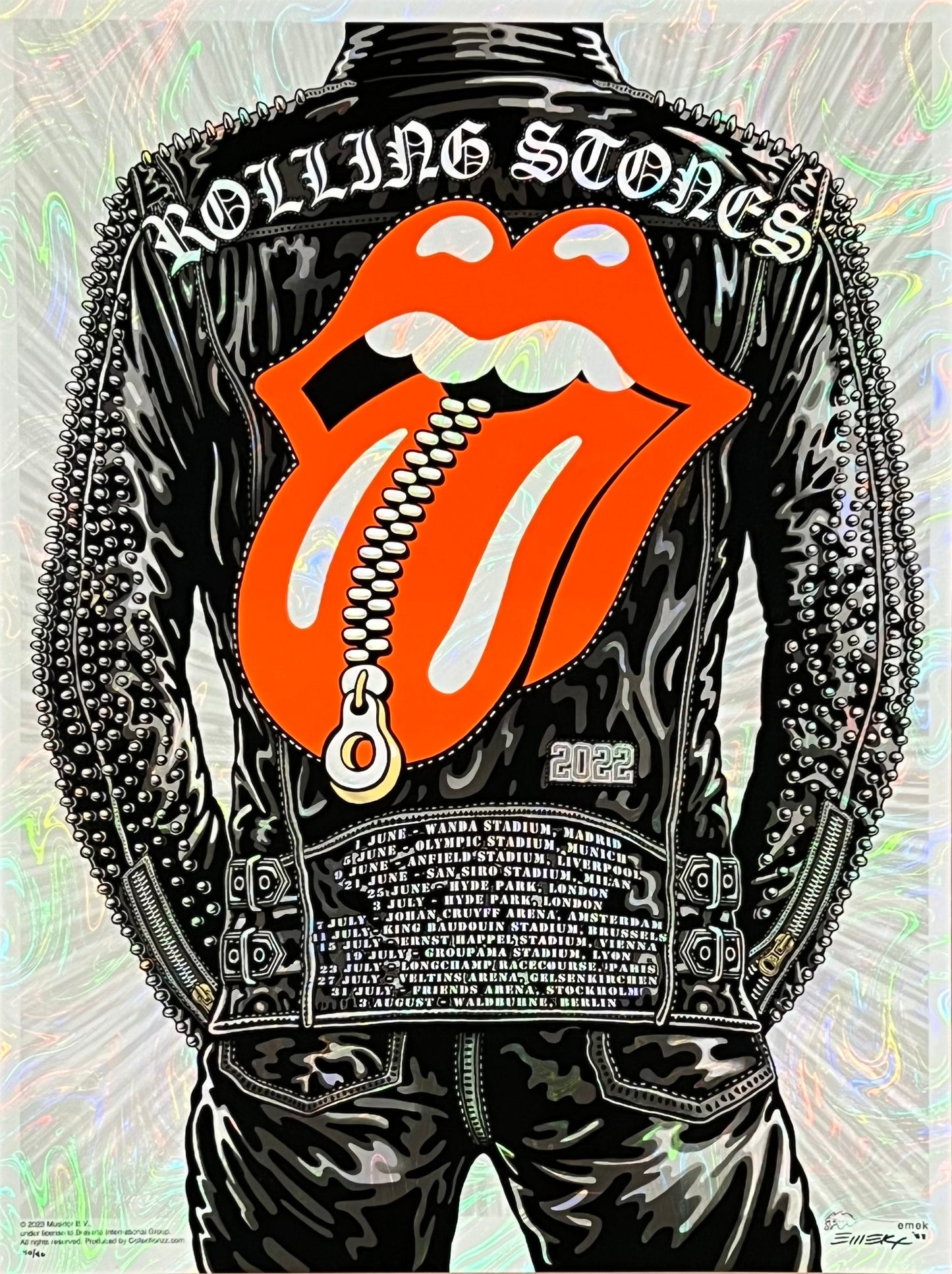 Rolling Stones Sixty Tour Poster - Silver Swirl