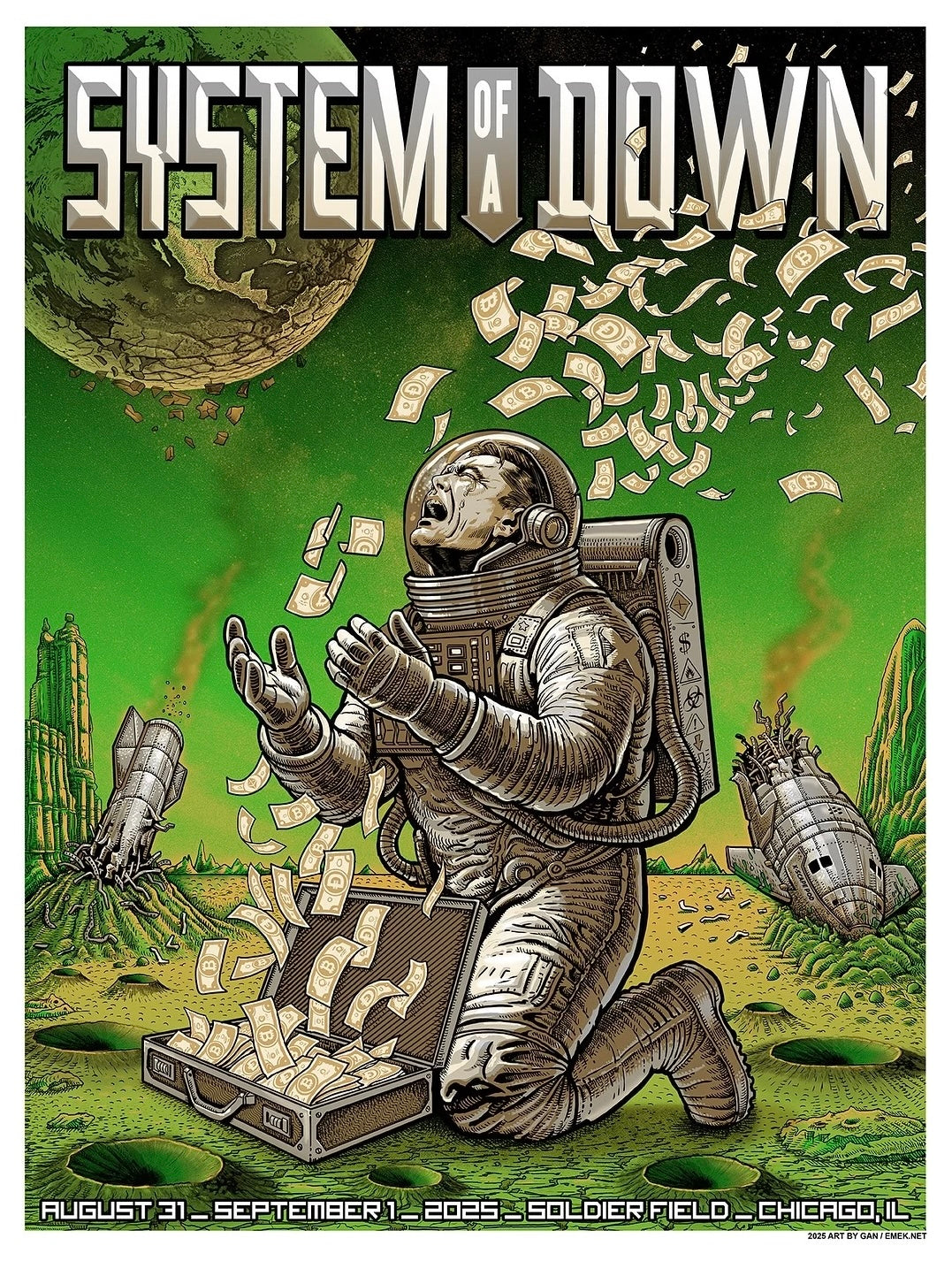 System of a Down Mars Poster - Green Pearl