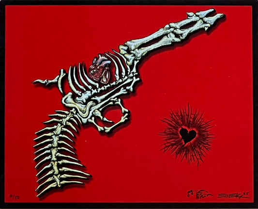Bone Revolver Metal Print
