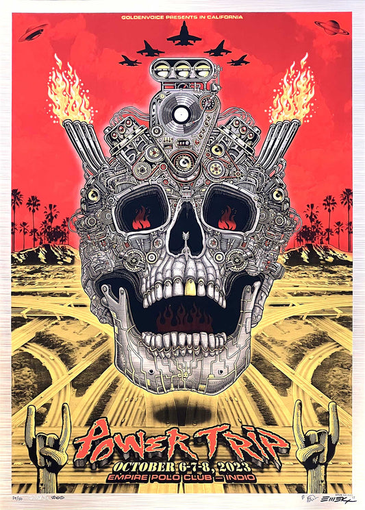 PowerTrip Brushed Foil Poster by Emek