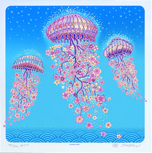Jelly Blossoms 12" Blue Sky Print