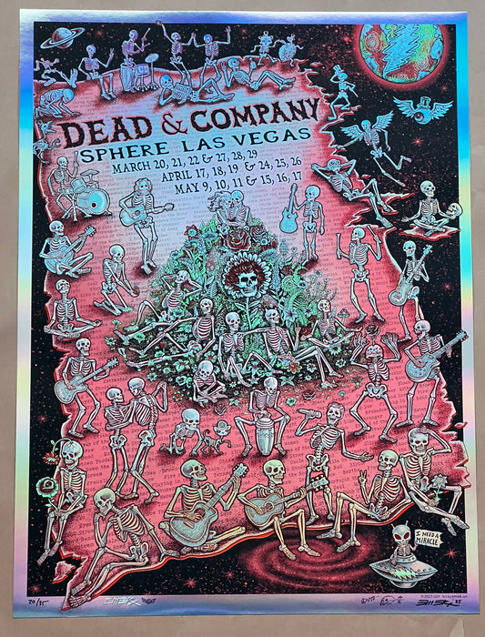 Dead & Co Sphere 2025 Poster - Red Foil