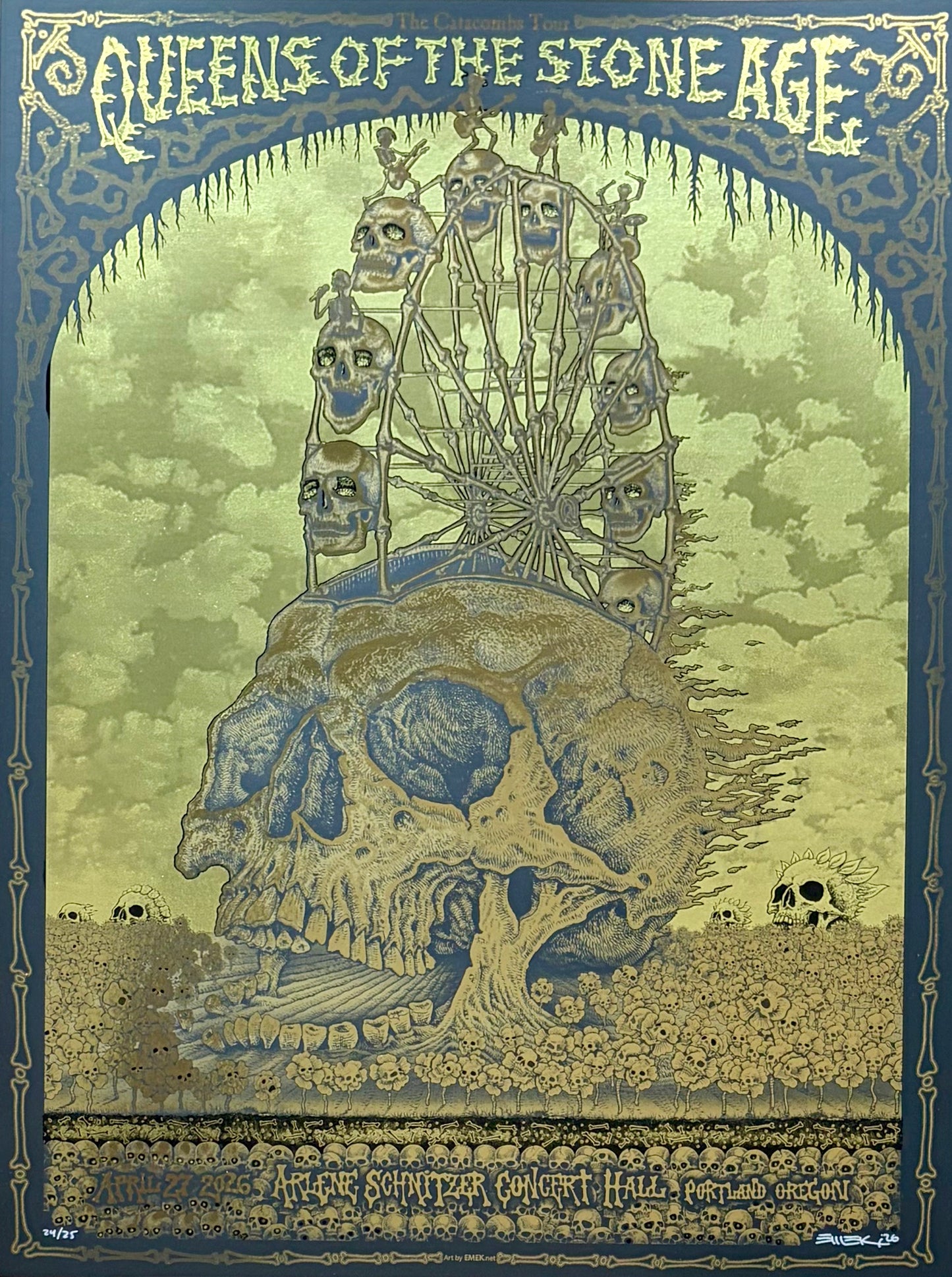 QOTSA Portland 26 Poster - Gold Foil