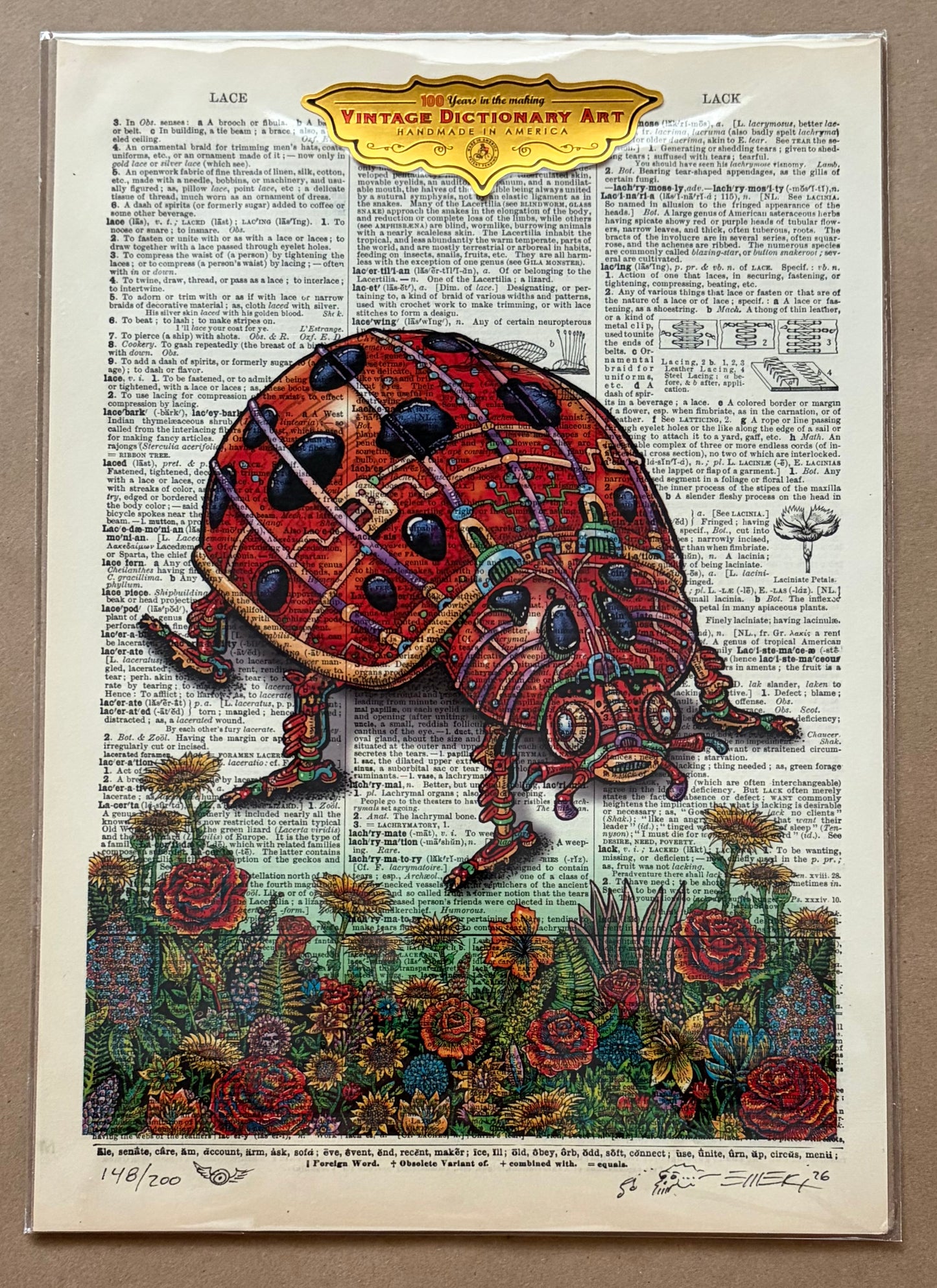 Ladybug Dictionary Print