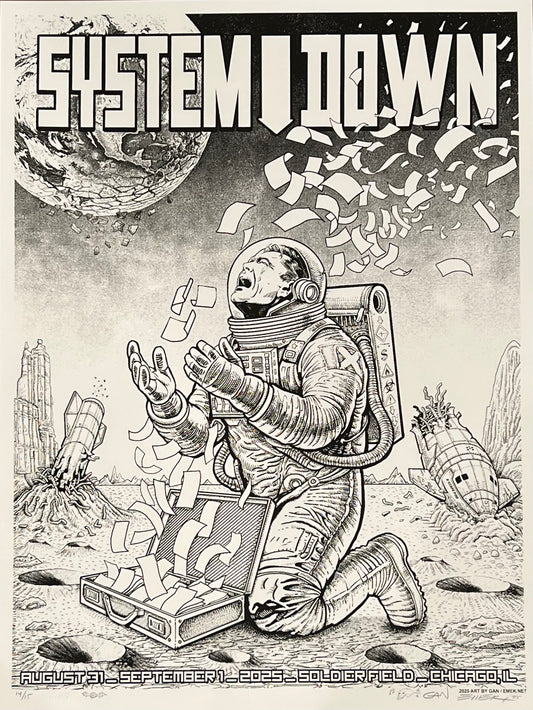 System of a Down Mars Poster - Black & White