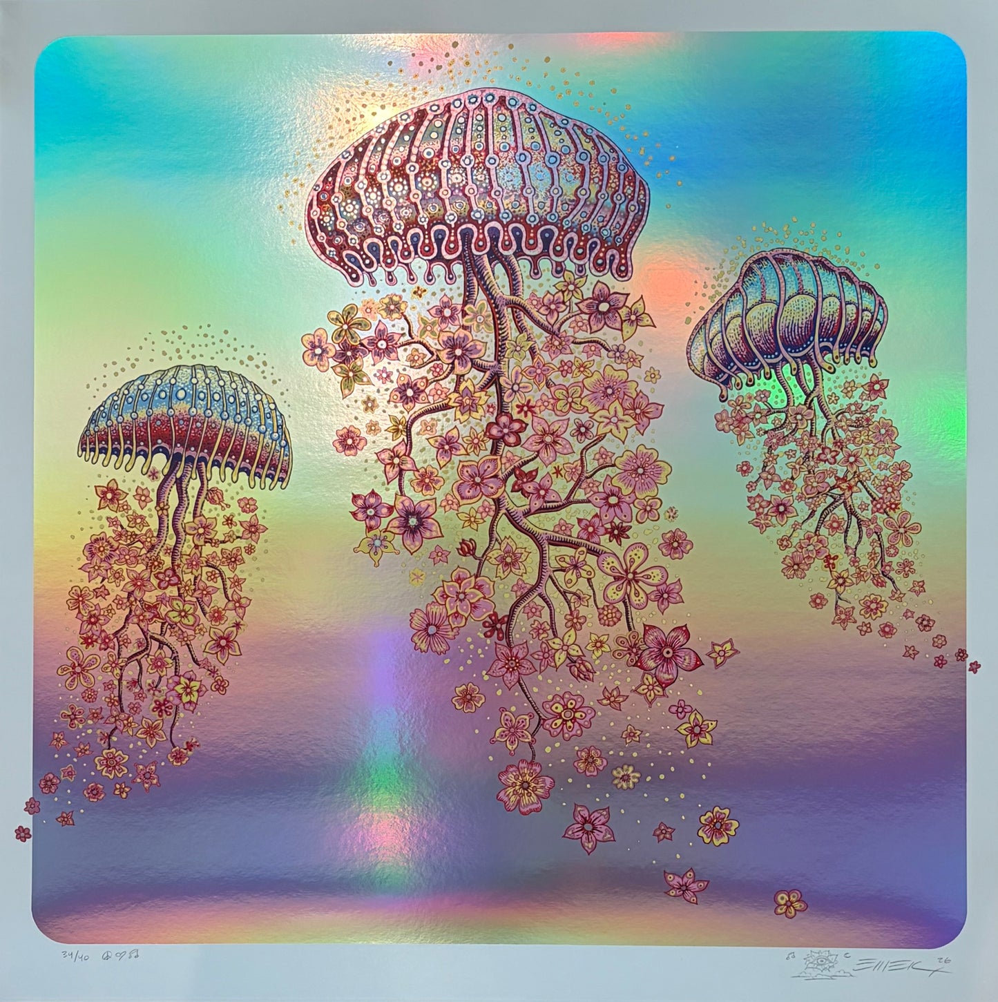 Jelly Blossoms 24" Foil Print