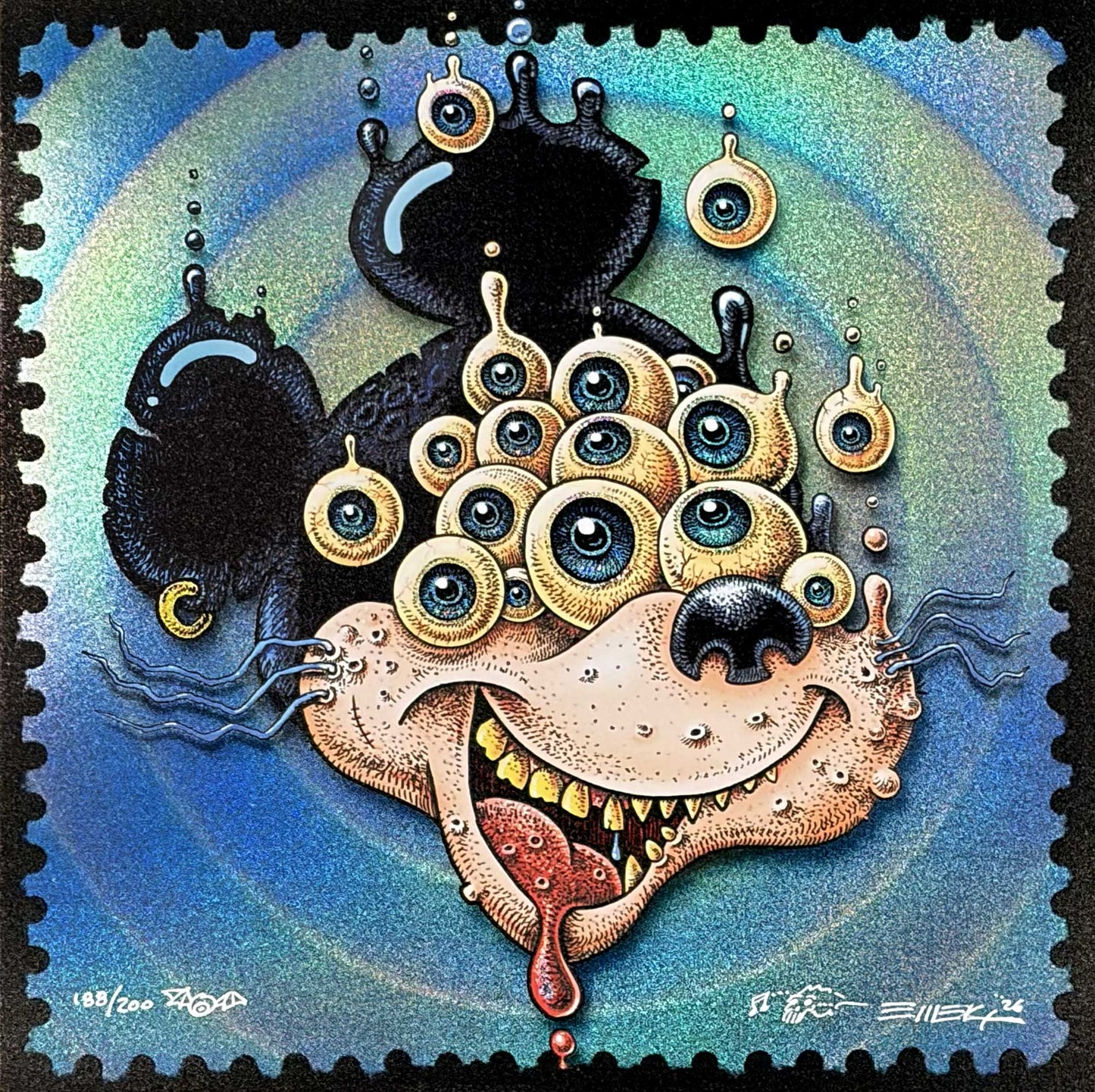 MickEye Mouse Print - Blue BG Sparkle