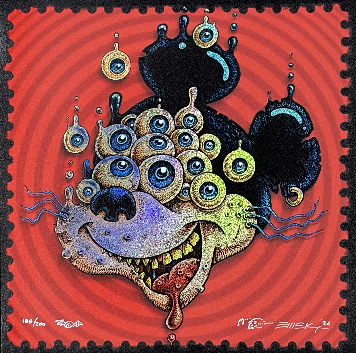 MickEye Mouse Print - Red Face Sparkle