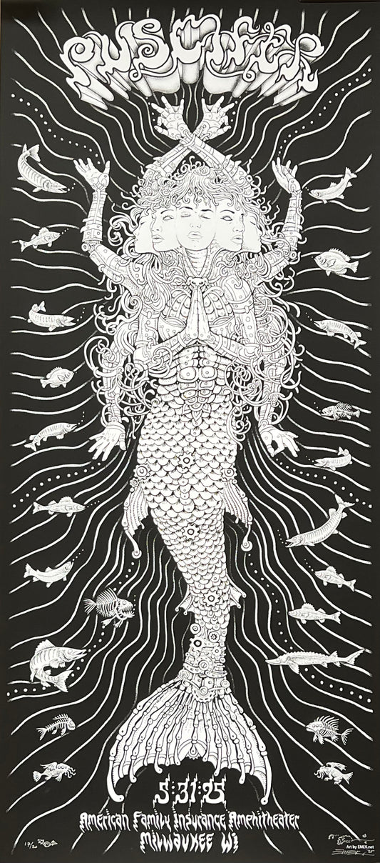 Puscifer Mermaid Poster - Black & White