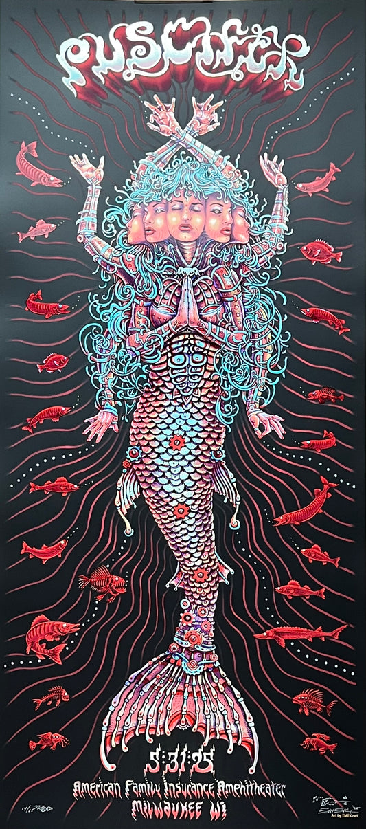 Puscifer Mermaid Poster - Red Shimmer Foil