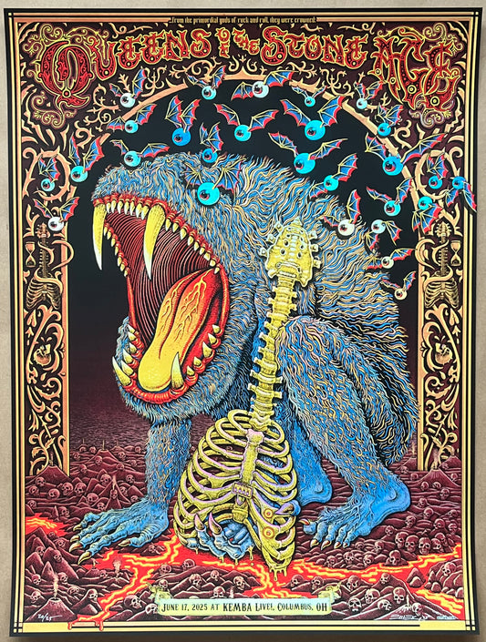 QOTSA Monster Poster - Blue Foil