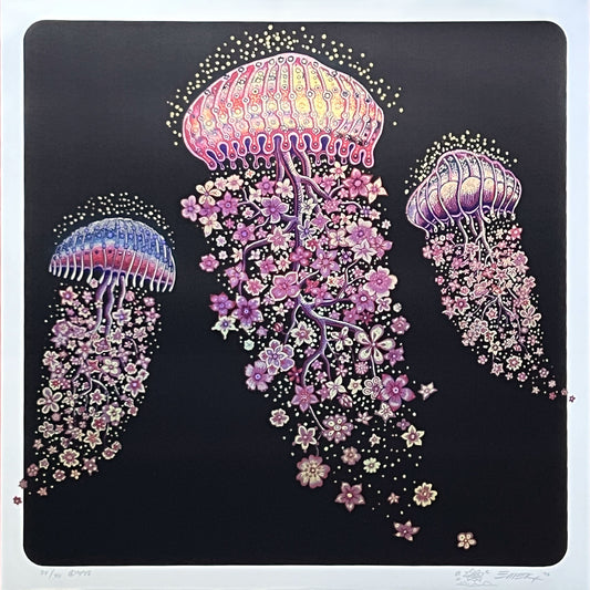 Jelly Blossoms 24" Black Print