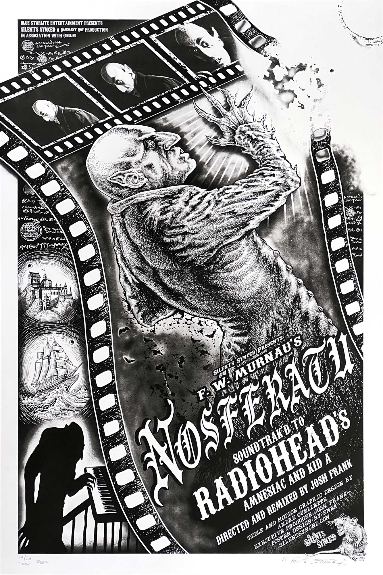 Nosferatu Poster by Emek - B/W