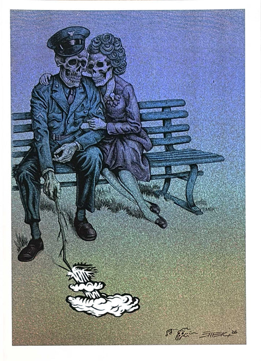 World War III Handbill - Blue Glitter