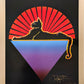 Cats Under the Stars Gold Poster by Stanley Mouse