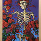 Skeleton & Roses Gold Poster by Stanley Mouse