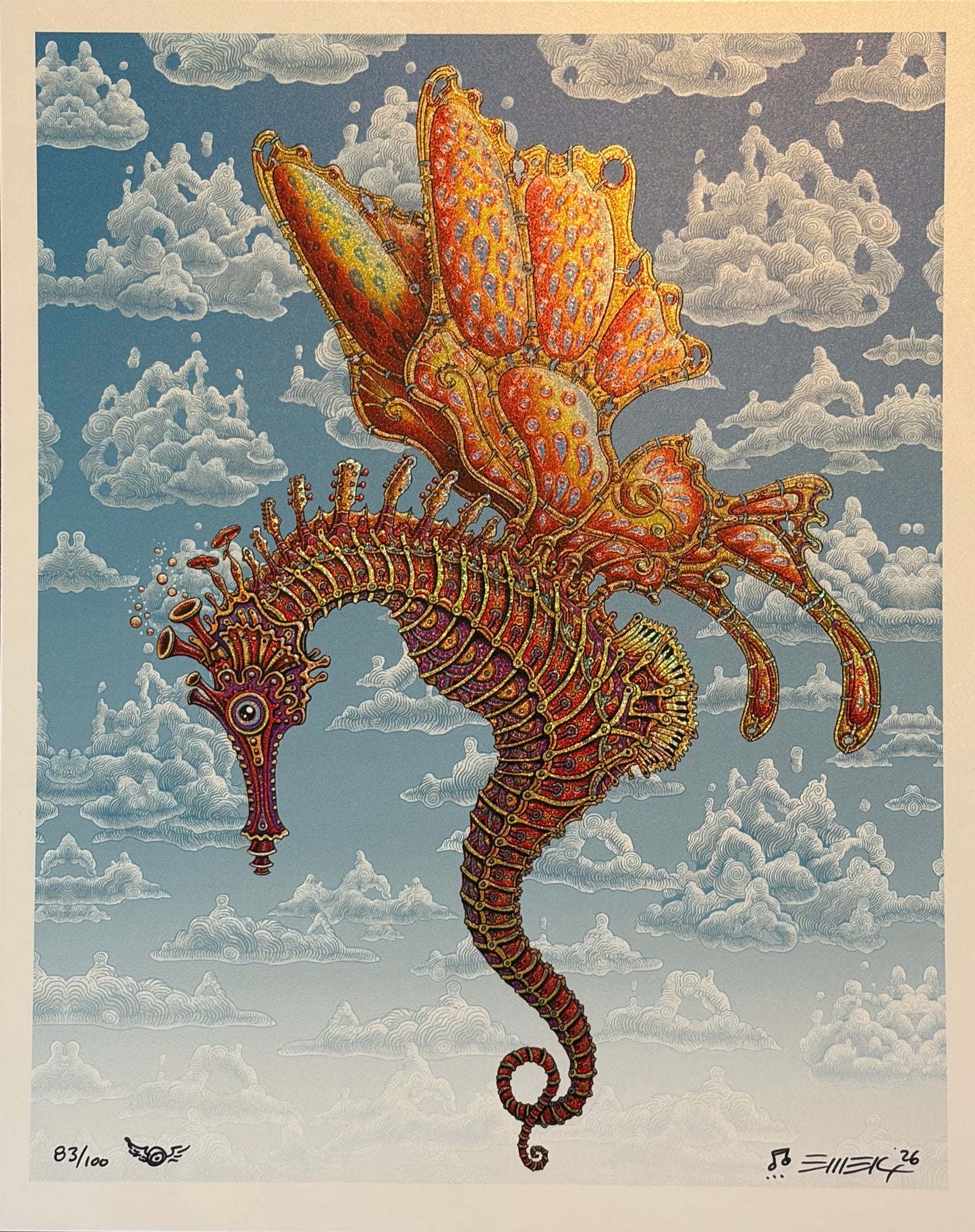 Seahorse Mini Print - Shimmer Foil