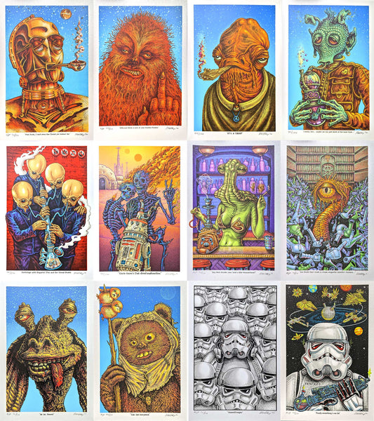 Stoned Wars Mini Prints by Emek - Set of 12