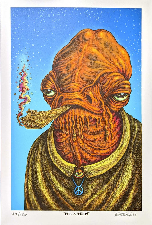 Stoned Wars II Ackbar Terp Mini Print by Emek