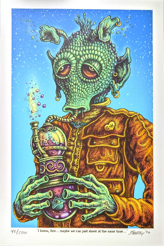 Stoned Wars II Weedo Shoot Mini Print by Emek