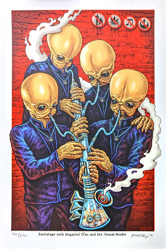 Stoned Wars III Backstage Cantina Mini Print by Emek