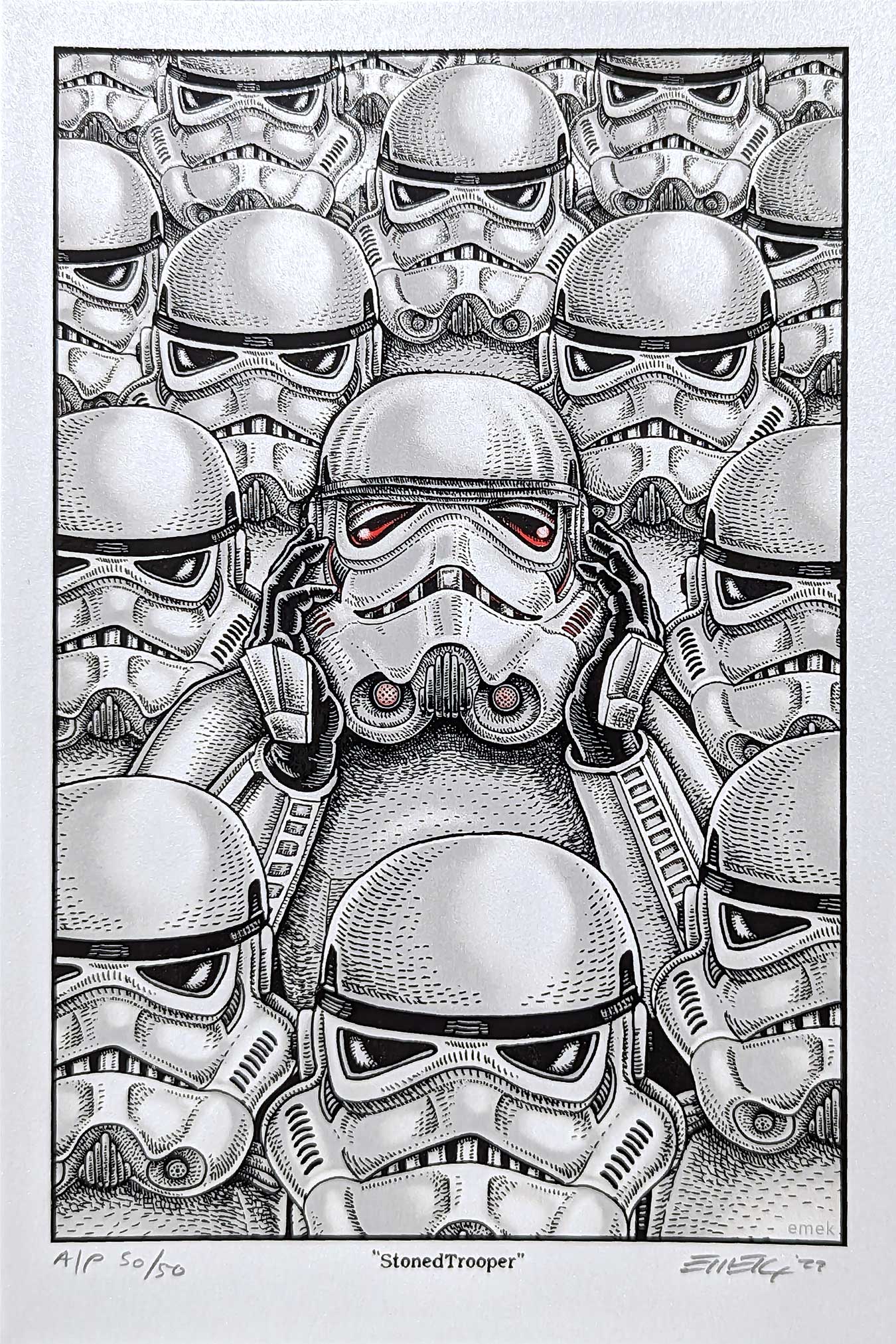 Stoned Wars VI Stoned Trooper #1 Mini Print by Emek
