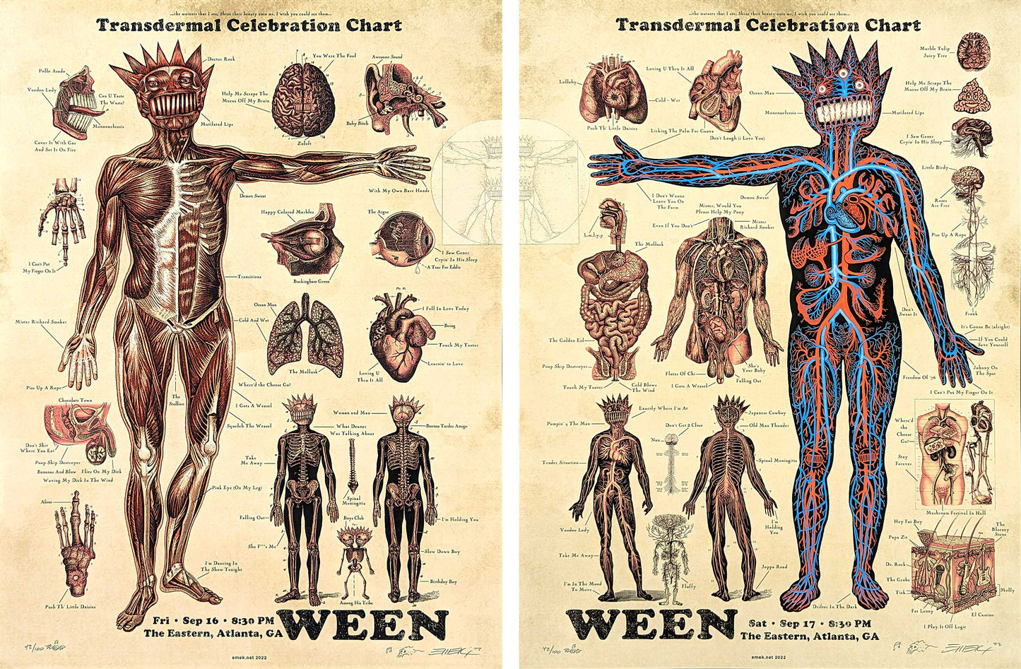 Ween Anatomy Set of 2 Posters by Emek