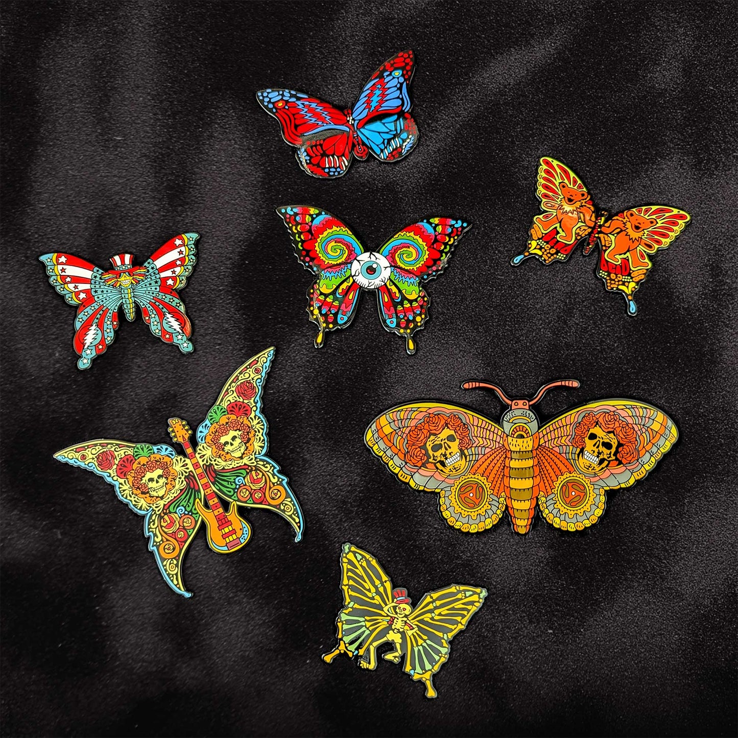 Dead Butterflies Pins Set of 7 Enamel XL by Emek