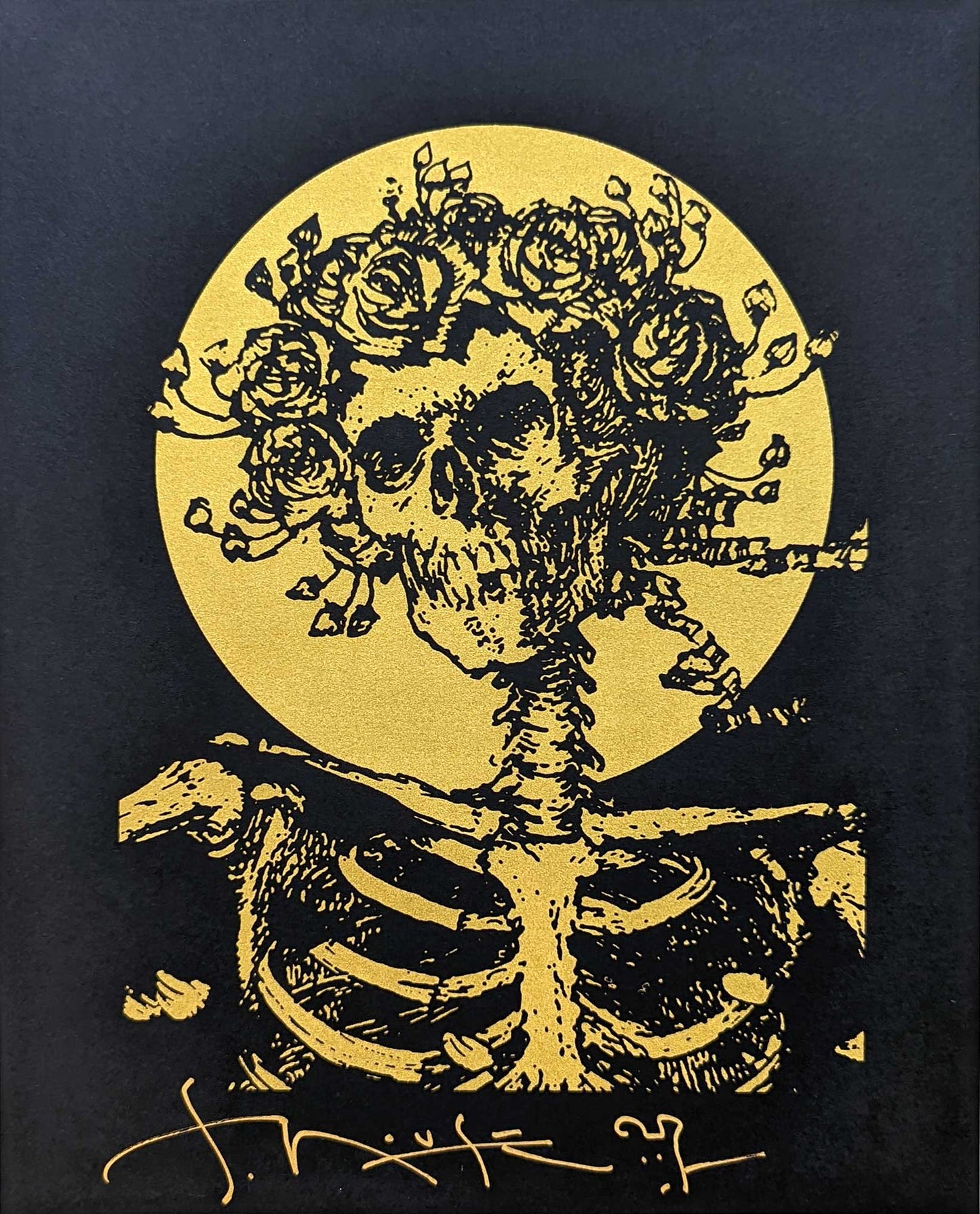 Skeleton & Roses Handbill by Stanley Mouse